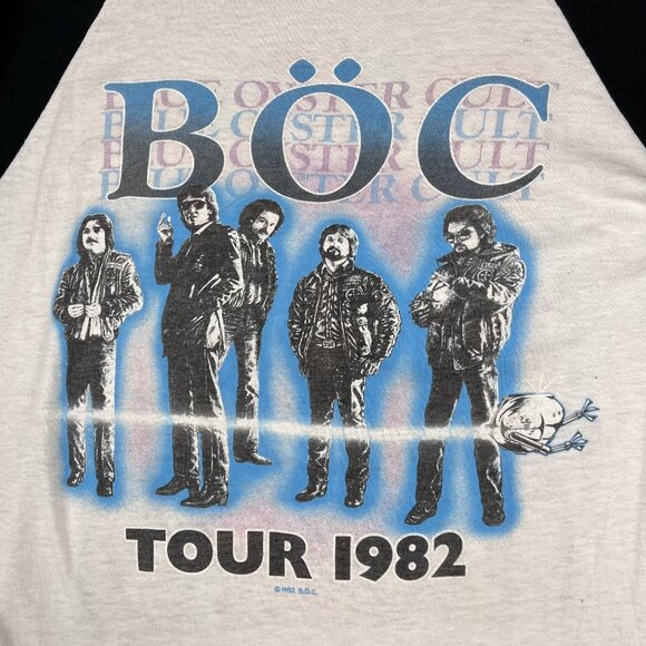 Vintage 1982 Blue Oyster Cult BOC Tour Raglan T-Shirt Size Medium - Picture 6 of 7
